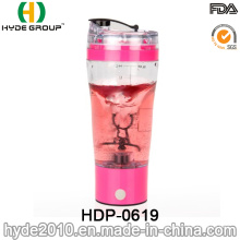 Botella plástica portátil del mezclador de la proteína del vórtice 500ml, botella eléctrica plástica de la coctelera de la proteína (HDP-0619)